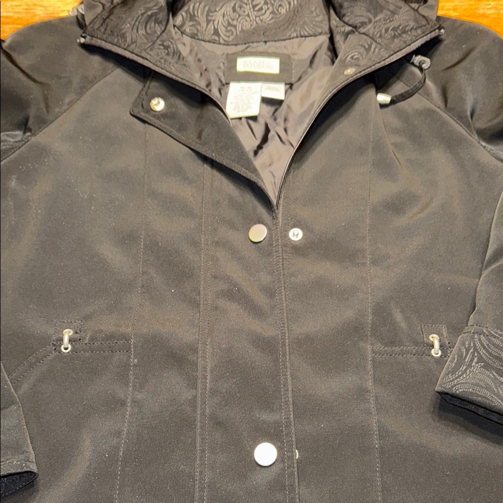 Classic Elements Black Hooded Utility Jacket Weat… - image 3